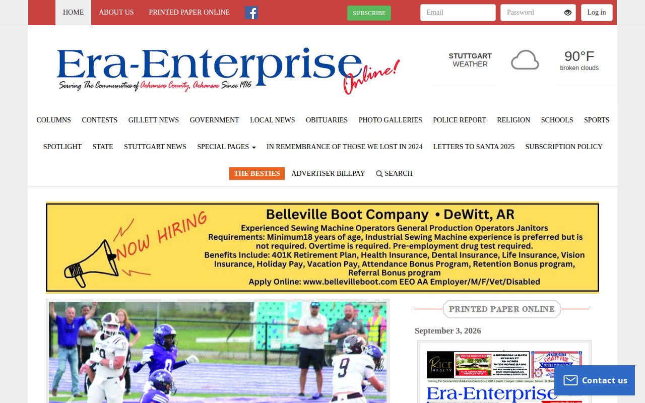 DeWitt Era-Enterprise local newspaper website